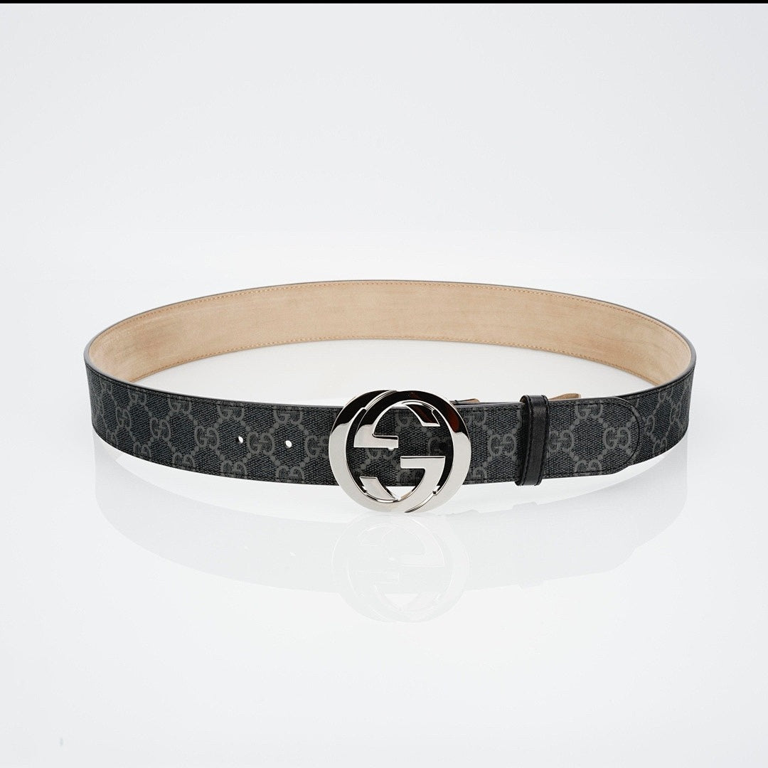 Gucci Reversible Leather Belt with Silver Buckle