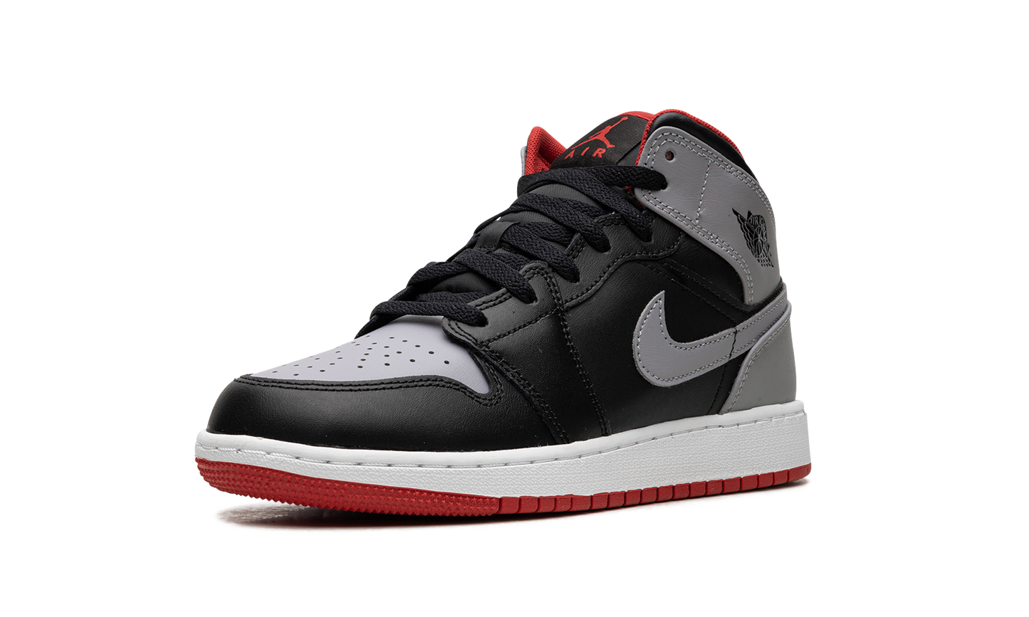 AIR JORDAN 1 MID GS "Black Grey Red" DQ8423 006
