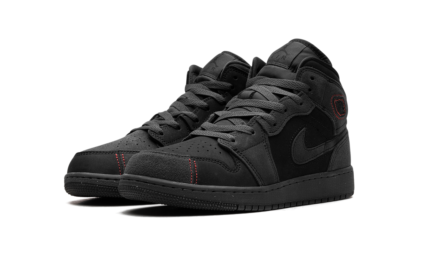 Air Jordan 1 Mid GS "BLACK SUEDE" FQ7742 001