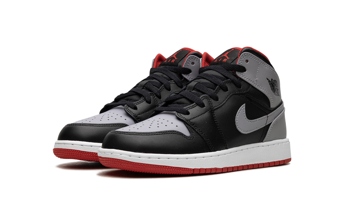 AIR JORDAN 1 MID GS "Black Grey Red" DQ8423 006