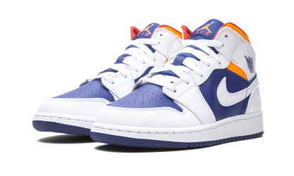 Air Jordan 1 Mid GS "White Deep Royal Blue" 554725 131