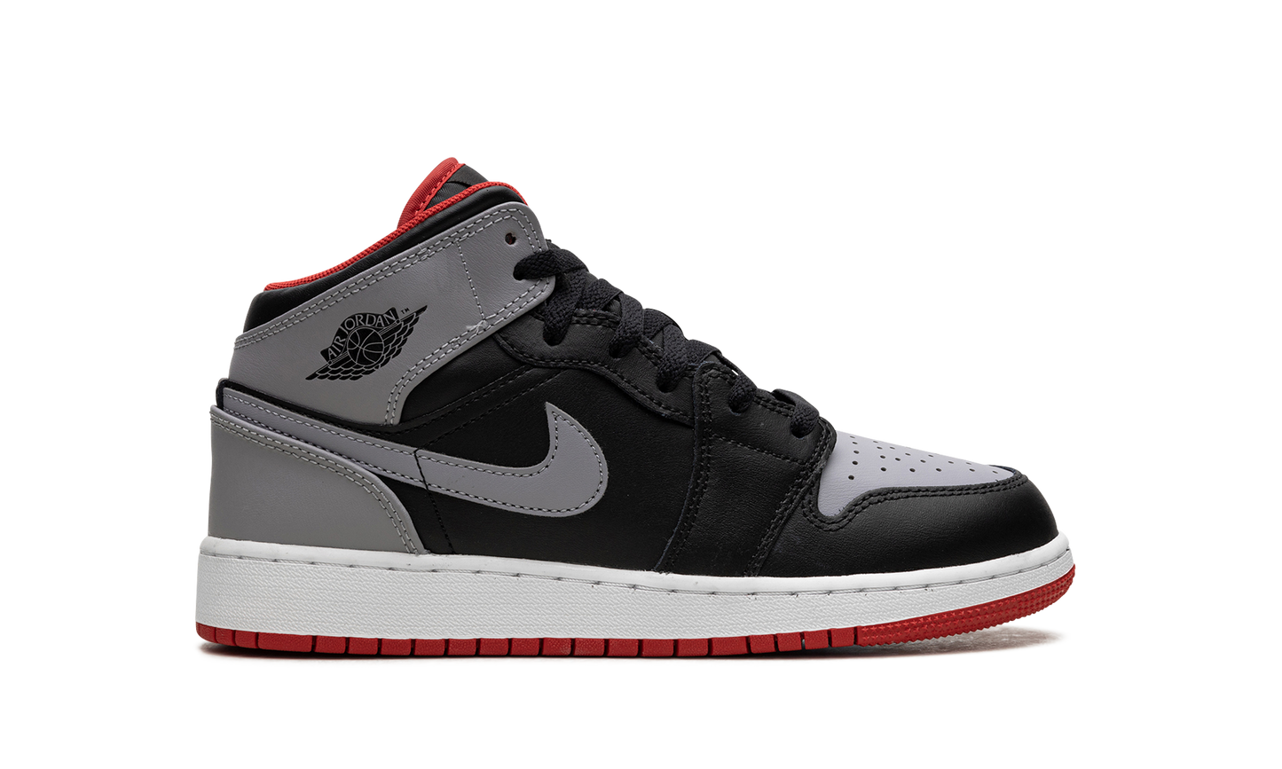 AIR JORDAN 1 MID GS "Black Grey Red" DQ8423 006