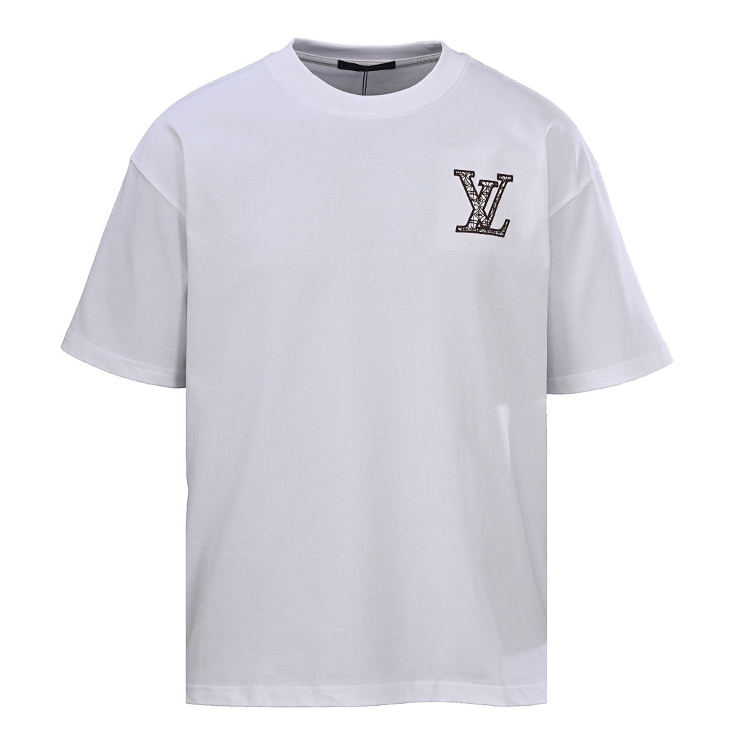 Louis Vuitton Crewneck Short-Sleeve T-Shirt with Front and Back Logo Print