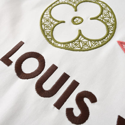 Louis Vuitton Crewneck Short-Sleeve T-Shirt with Front and Back Logo Print