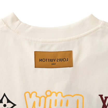 Louis Vuitton Crewneck Short-Sleeve T-Shirt with Front and Back Logo Print