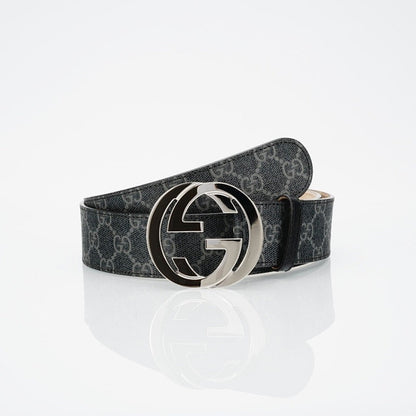 Gucci Reversible Leather Belt with Silver Buckle
