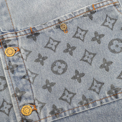 Louis Vuitton Monogram Denim Patchwork Long-Sleeve Jacket