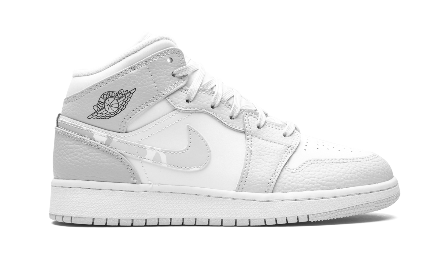 Air Jordan 1 MID SE GS "Grey Camo Swoosh" DD3235 100
