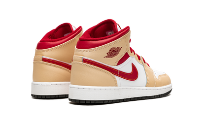 Air Jordan 1 Mid GS "Beige / Red" 554725 201