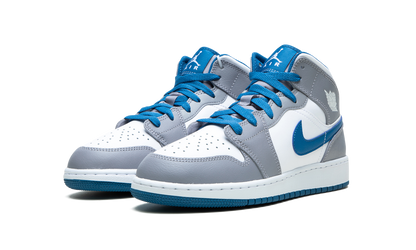 Air Jordan 1 Mid GS "Cement / True Blue" DQ8423 014