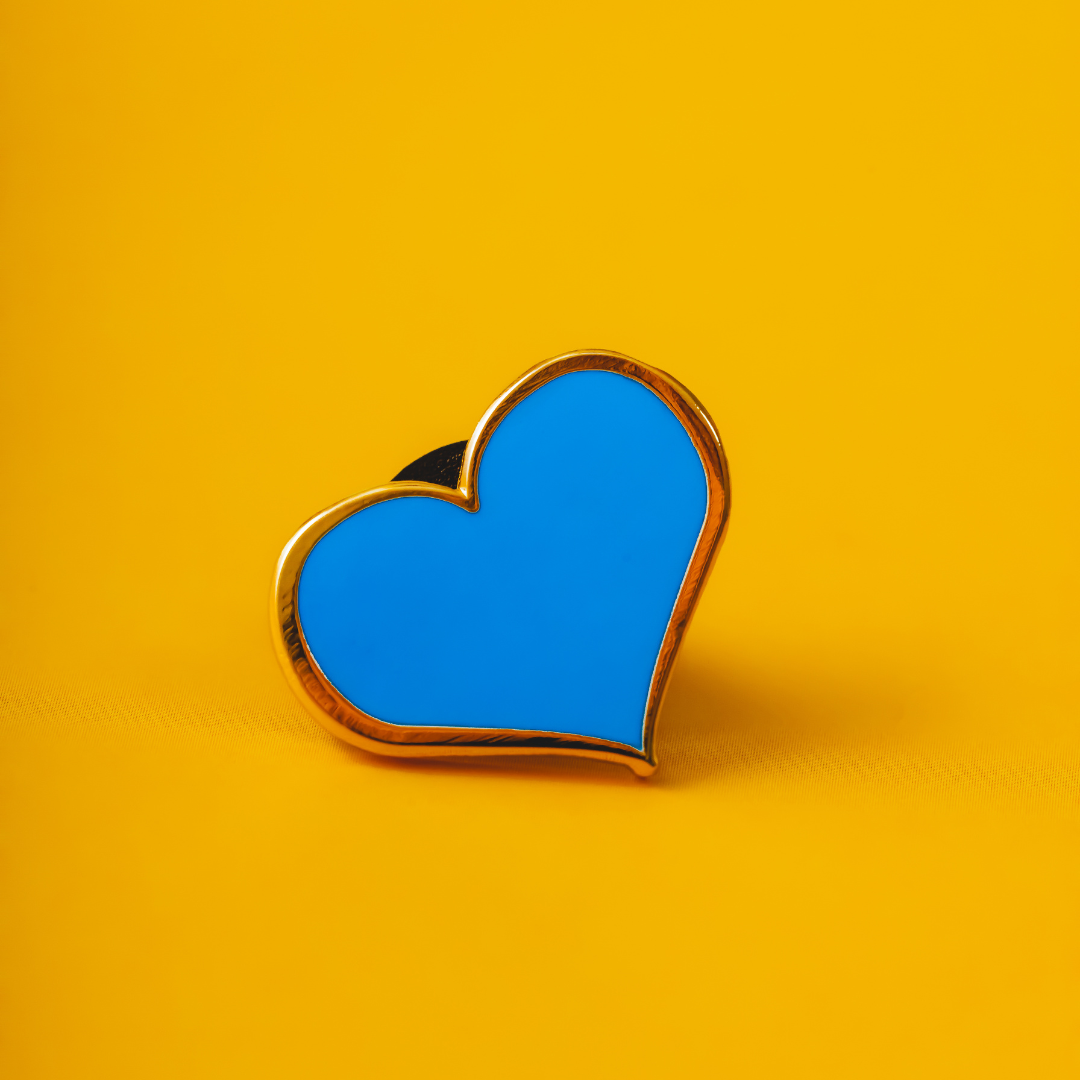 Blue Heart Enamel Pin ¼-inch – Rare Mini Size for Collectors