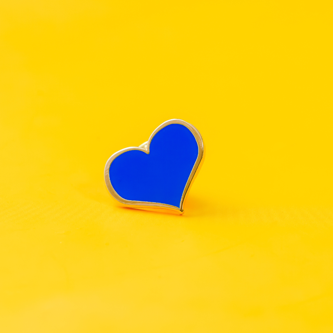 Blue Heart Enamel Pin ¼-inch – Rare Mini Size for Collectors