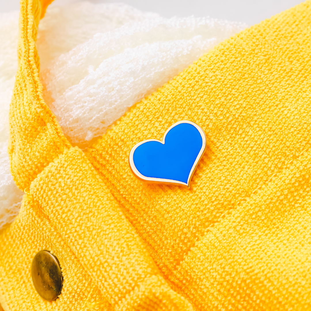 Blue Heart Enamel Pin ¼-inch – Rare Mini Size for Collectors
