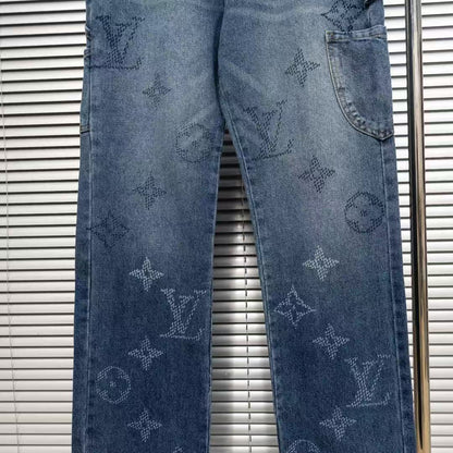 Louis Vuitton Logo-Embroidered Jeans