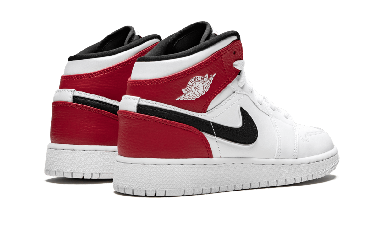 Air Jordan 1 Mid GS "White Black Gym Red" 554725 116