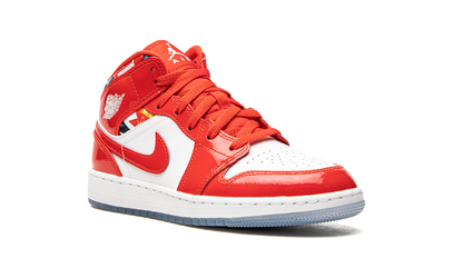 Air Jordan 1 Mid SE GS "Barcelona Sweater Red Patent" DC7248 600