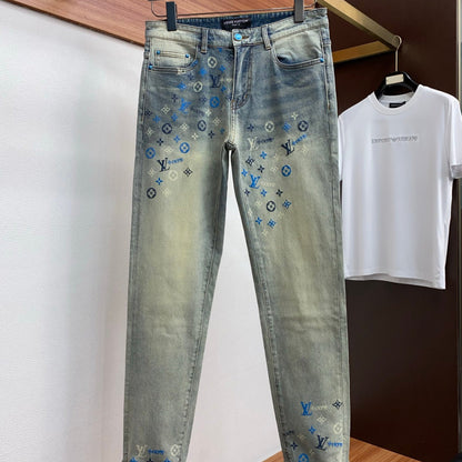 Louis Vuitton Logo-Embroidered Jeans