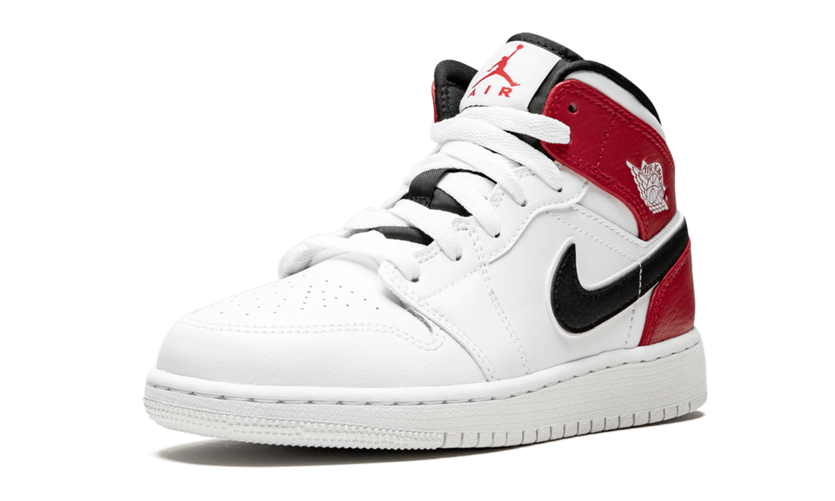 Air Jordan 1 Mid GS "White Black Gym Red" 554725 116