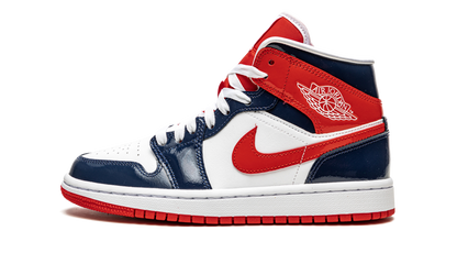 AIR JORDAN 1 MID WMNS "Patent Leather Navy / White / Red" DJ5984 400