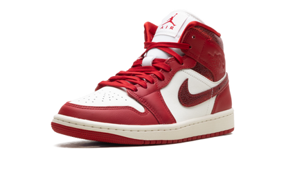 Air Jordan 1 Mid WMNS "Red Cracked Leather" HJ9337 106