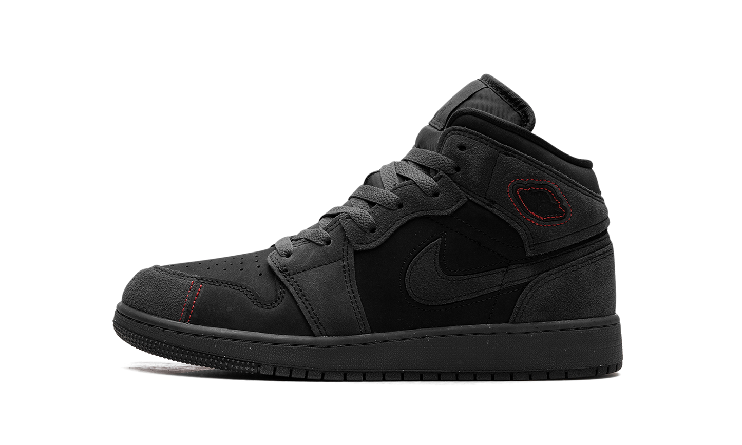 Air Jordan 1 Mid GS "BLACK SUEDE" FQ7742 001