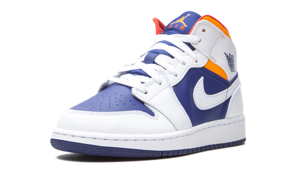 Air Jordan 1 Mid GS "White Deep Royal Blue" 554725 131