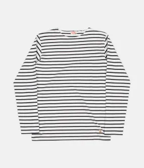 Armor Lux Breton Long Sleeve T-Shirt - Milk / Ebony