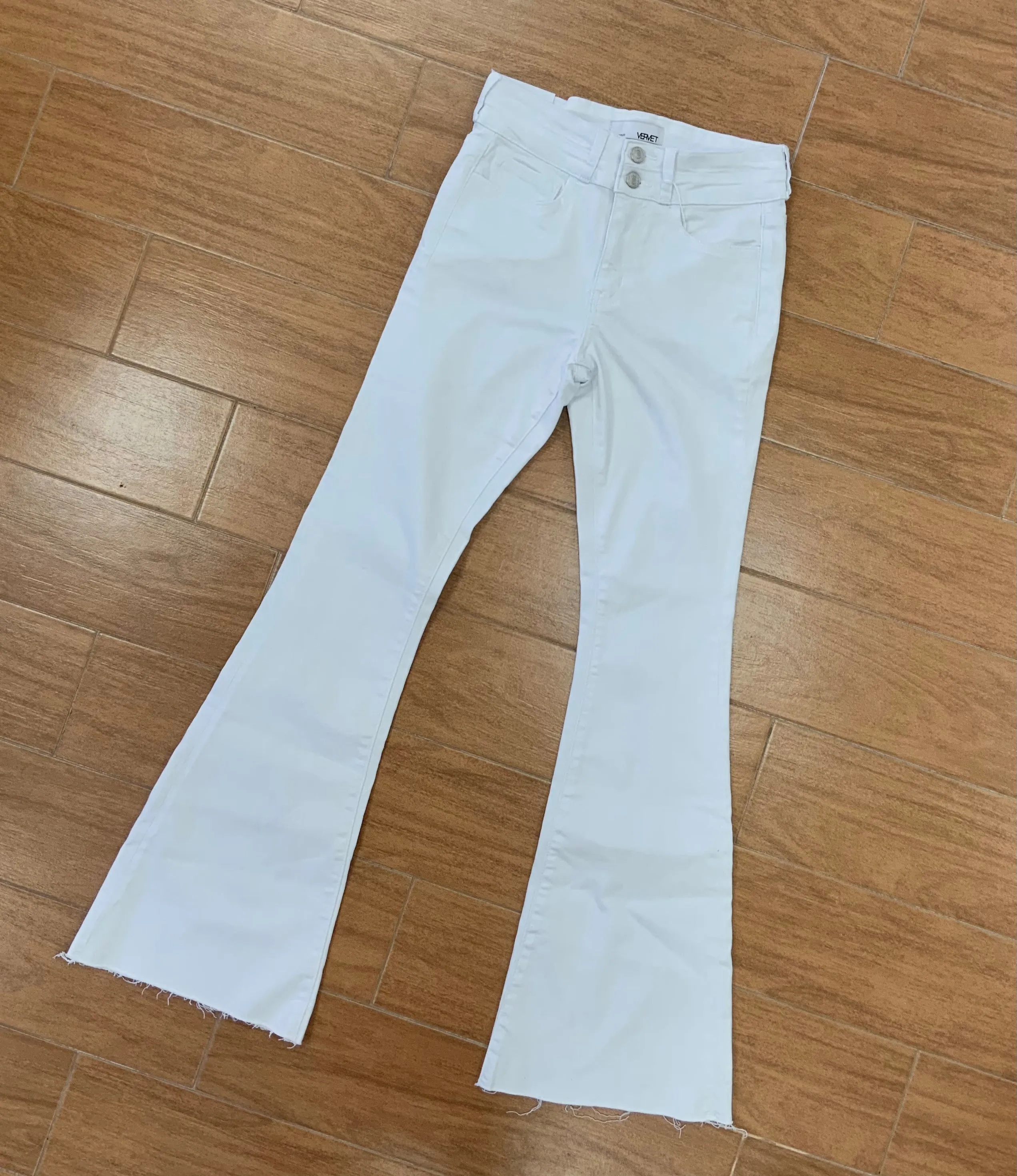 Bella White High-Rise Flair Jeans