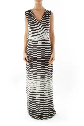 Black Cream Striped Maxi Dress