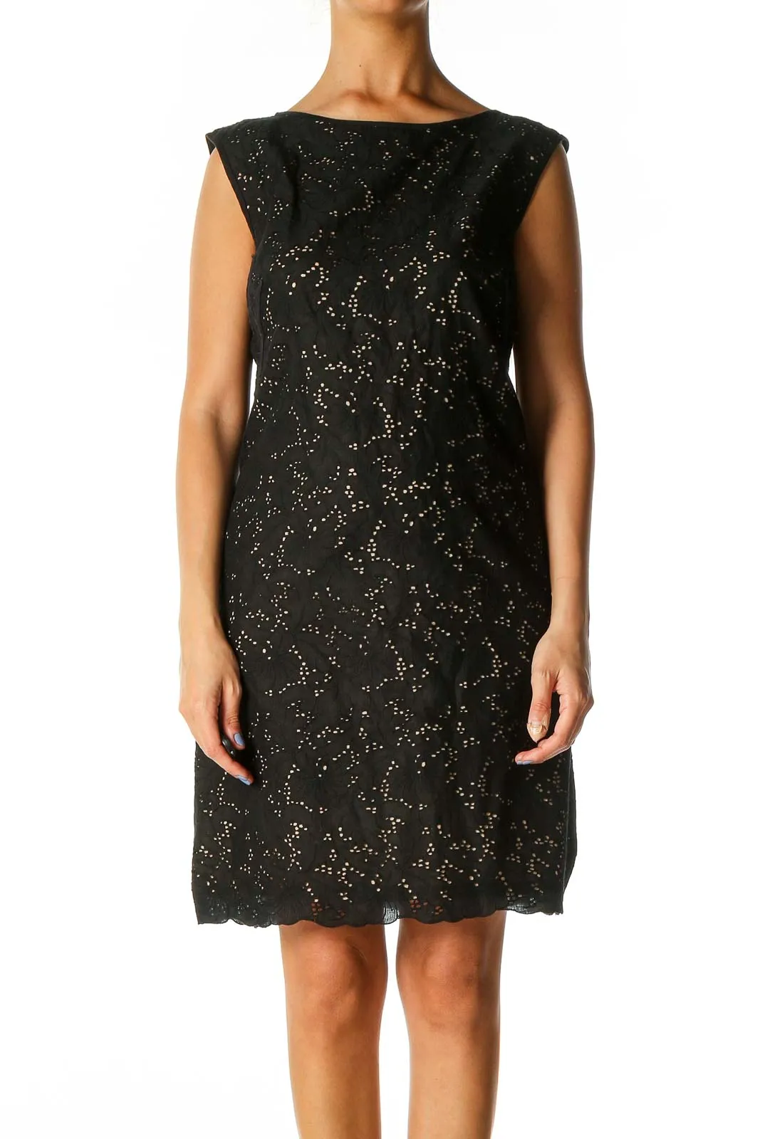 Black Lace Cocktail Shift Dress