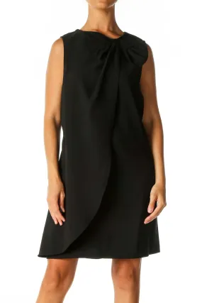 Black Solid Semiformal Shift Dress