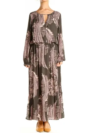 Brown Floral Maxi Dress