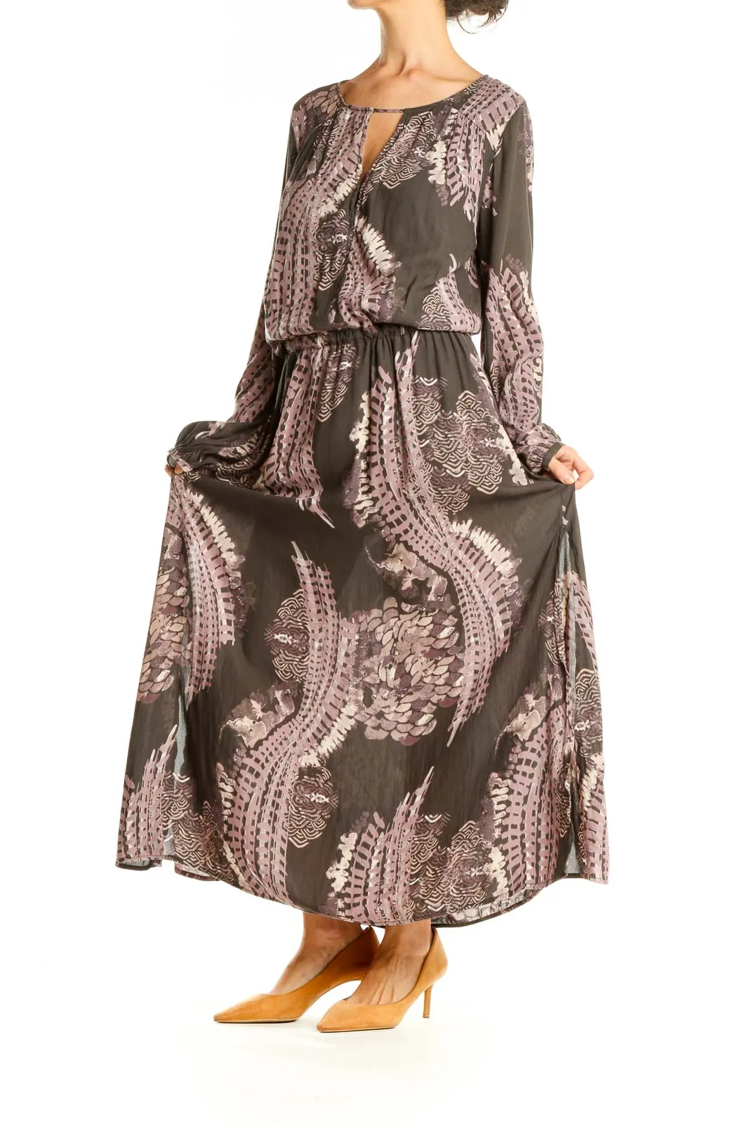 Brown Floral Maxi Dress