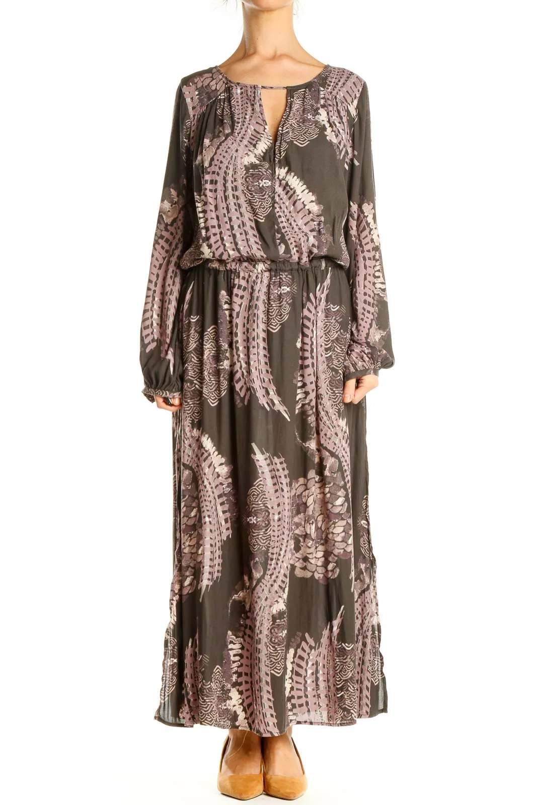 Brown Floral Maxi Dress