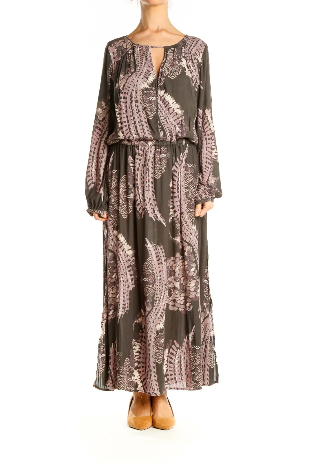 Brown Floral Maxi Dress