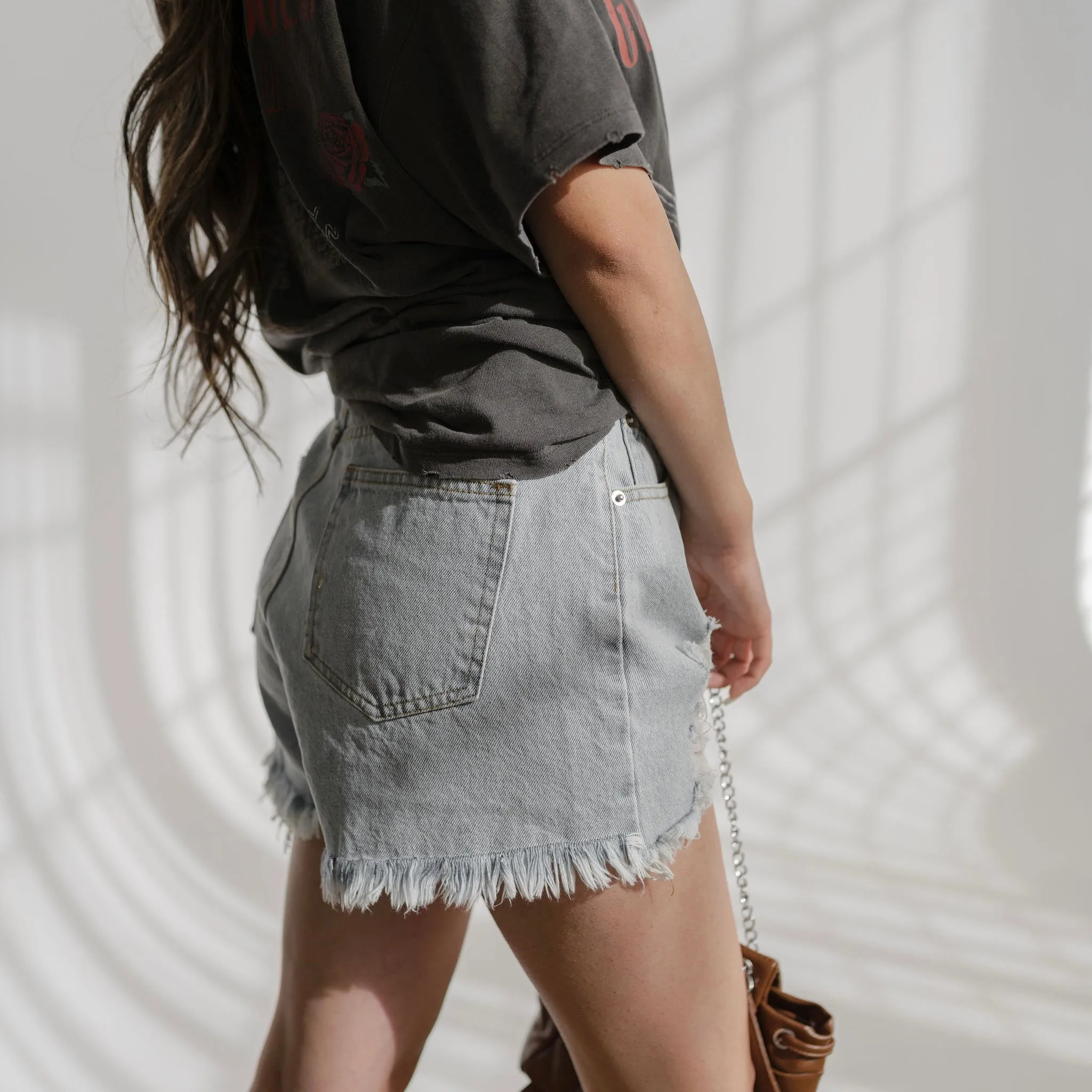 Chella Distressed Denim Shorts