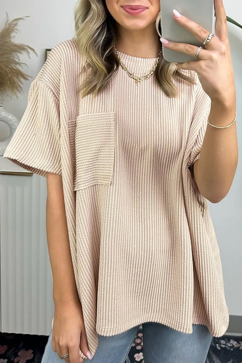 Corduroy Knit Loose Top