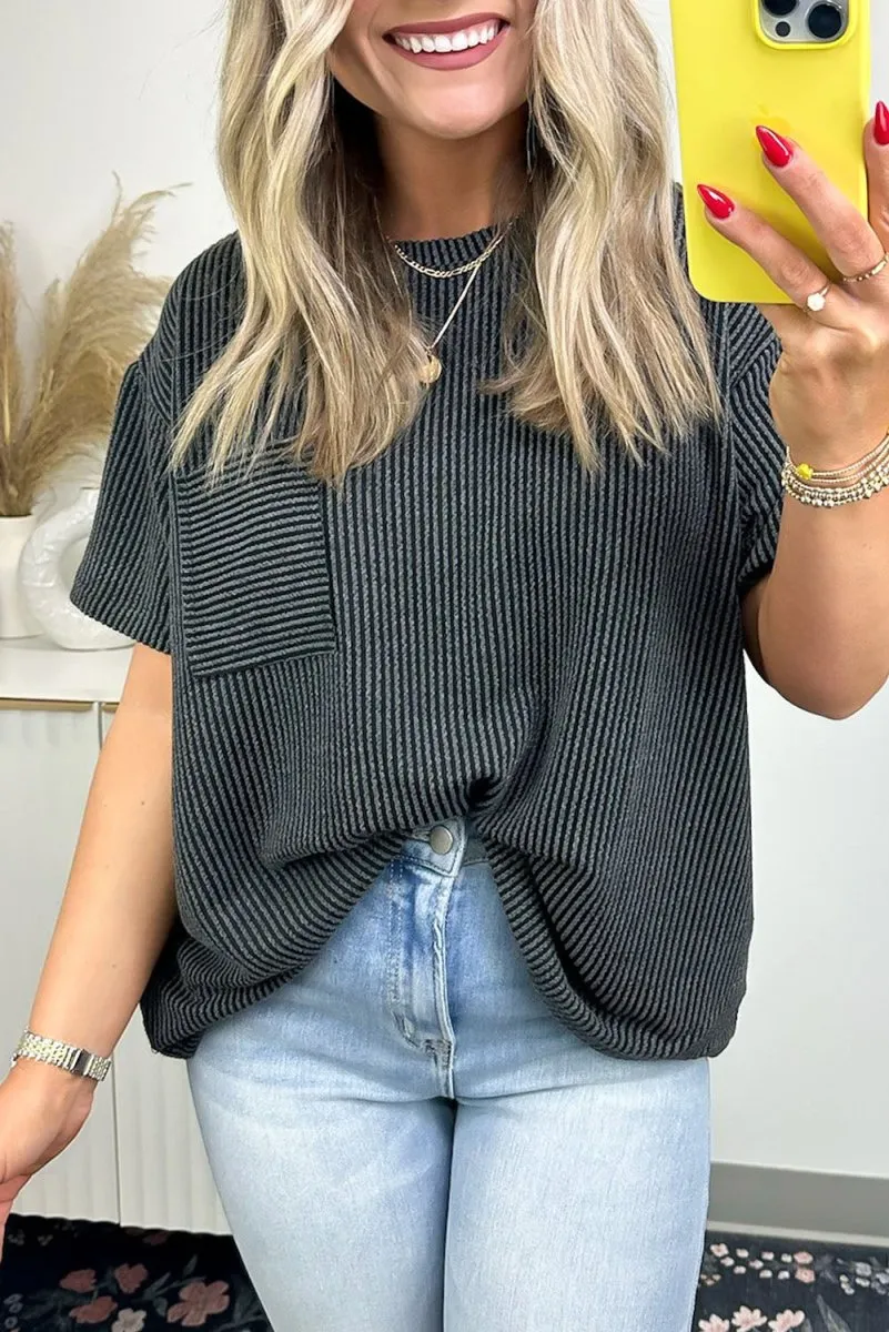 Corduroy Knit Loose Top