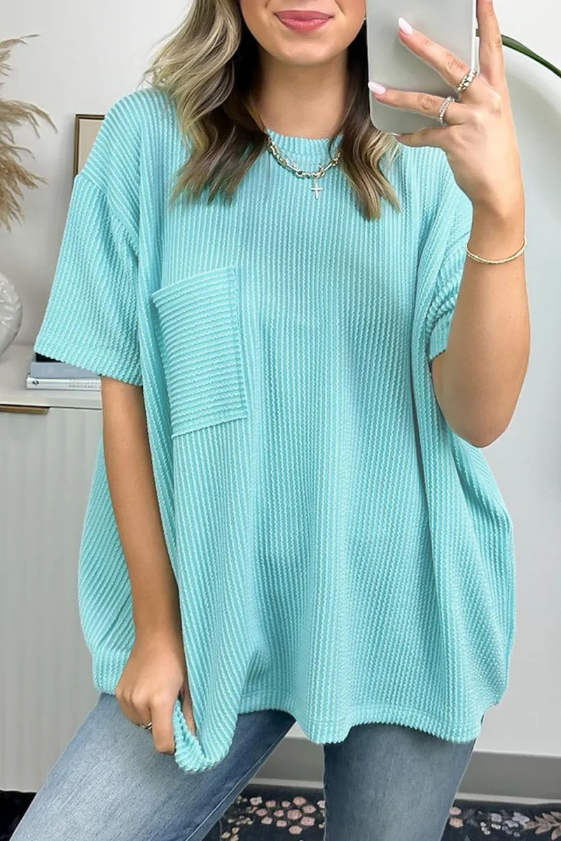 Corduroy Knit Loose Top