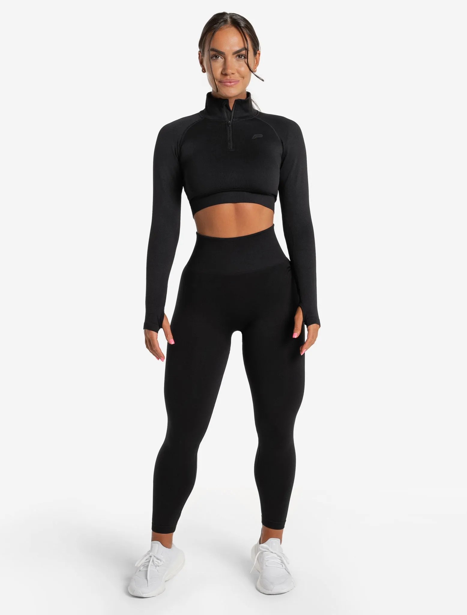 Core Seamless Crop 1/2 Zip - Blackout