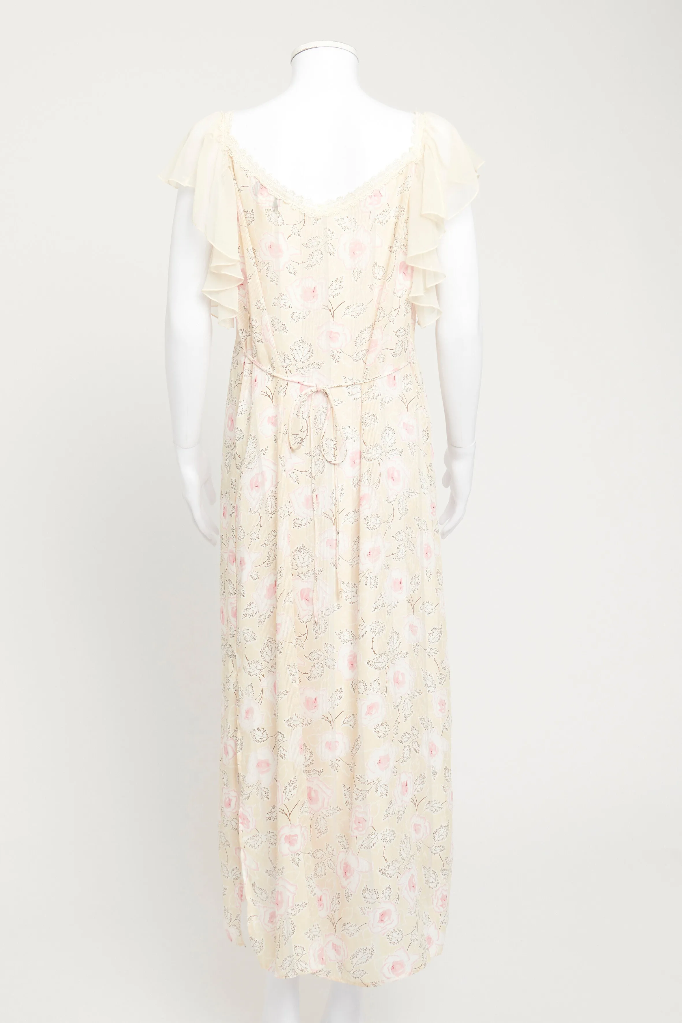 Cream Floral Lingerie Preowned Night Gown