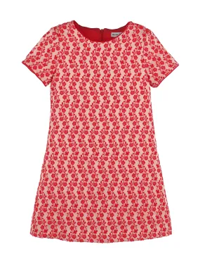 Crimson Vine Floral Shift Dress