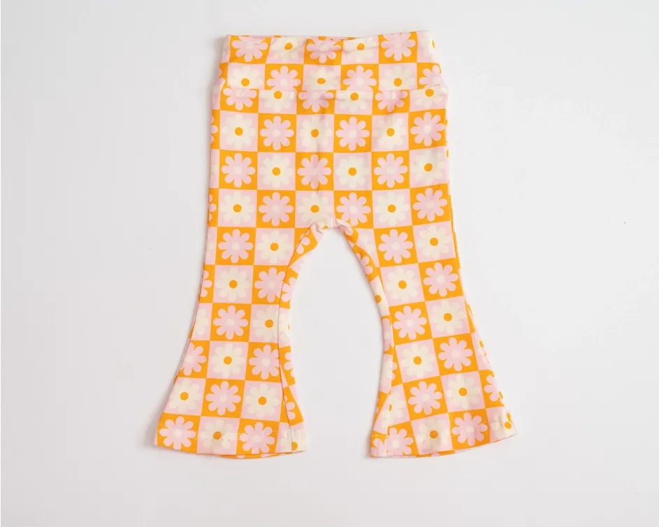 Flower Power Checkered Bell Bottoms