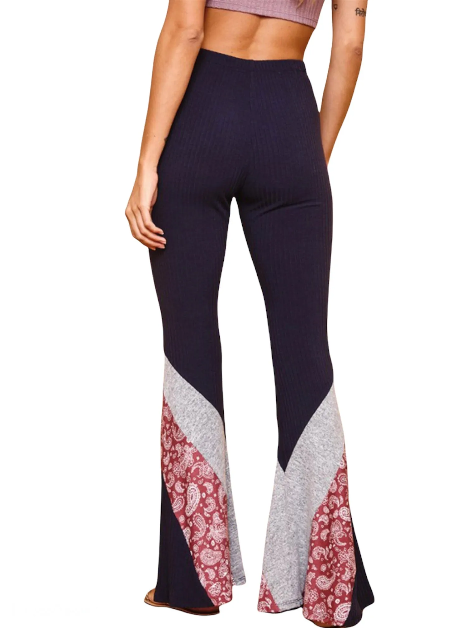 High Rise Paisley Flare Pants