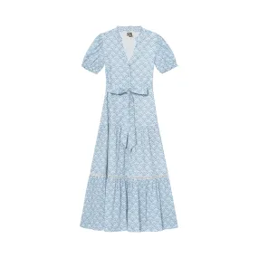 Lily Maxi Dress - Blue Fans