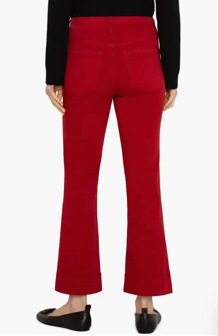 Liverpool Los Angeles Gia Crop Flare Pants in Carnelian Red