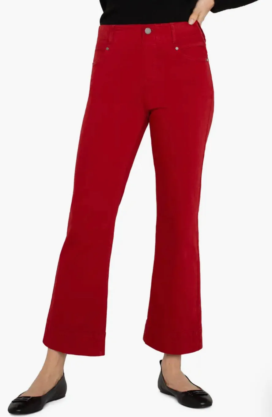 Liverpool Los Angeles Gia Crop Flare Pants in Carnelian Red