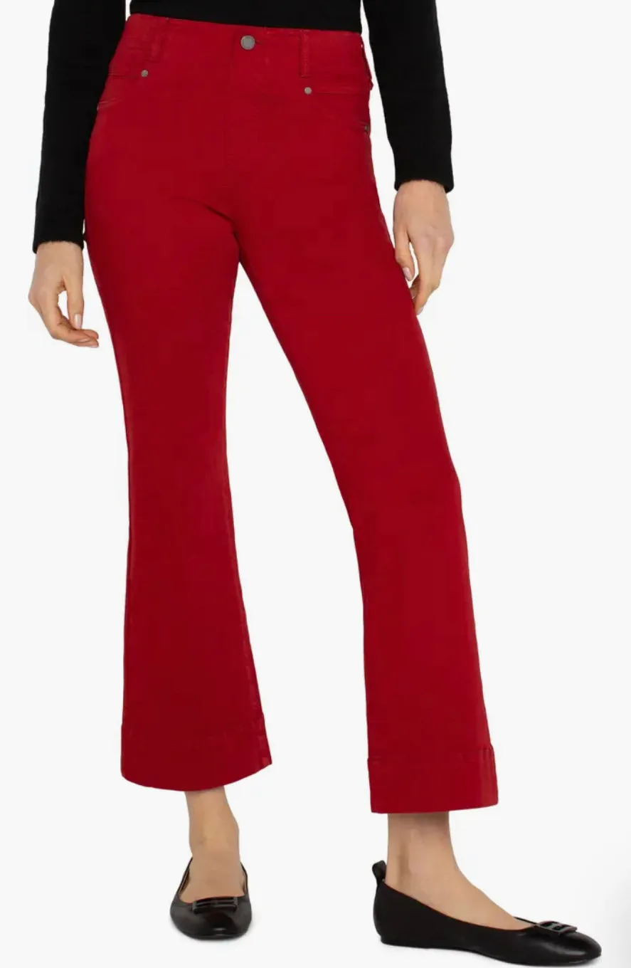 Liverpool Los Angeles Gia Crop Flare Pants in Carnelian Red