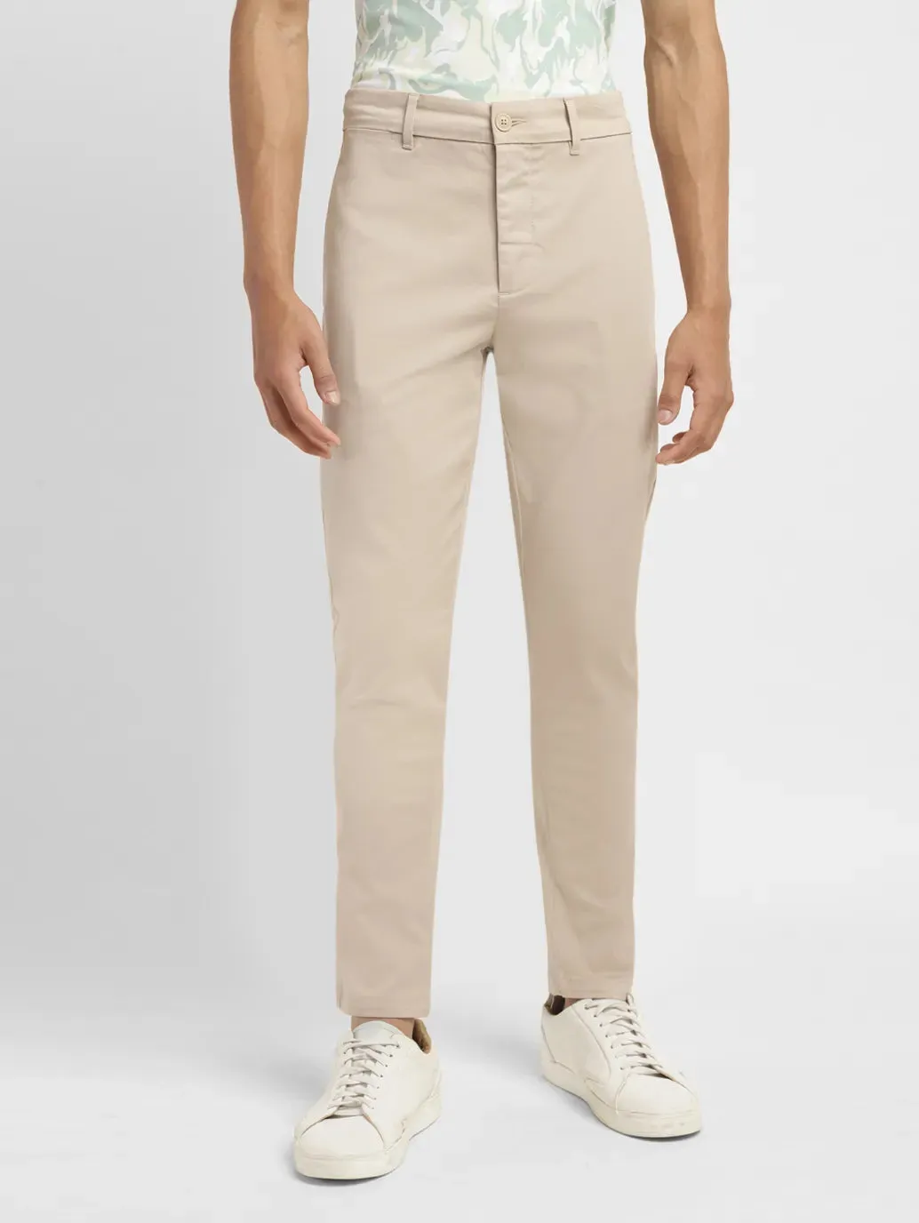 Men's Beige Slim Fit Chinos