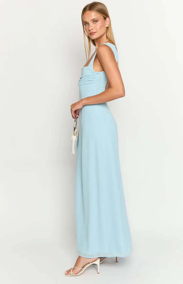 Misty Light Blue Maxi Dress